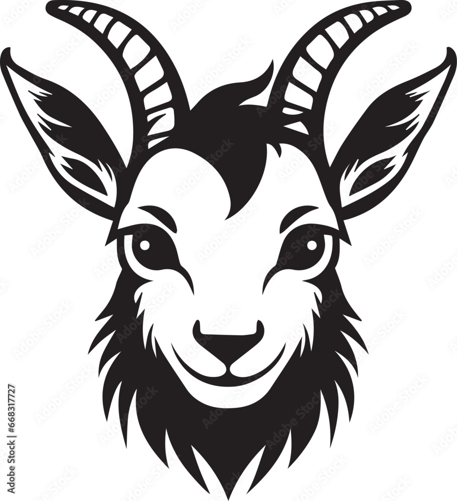 Goat, Vector Template for Cutting and Printing Goat, Vector Template for Cutting and Printing
