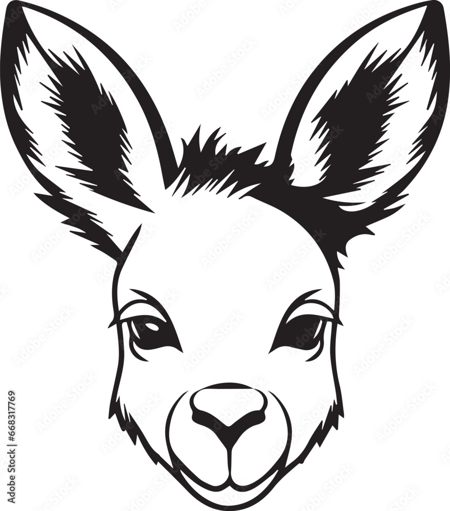 Donkey, Vector Template for Cutting and Printing