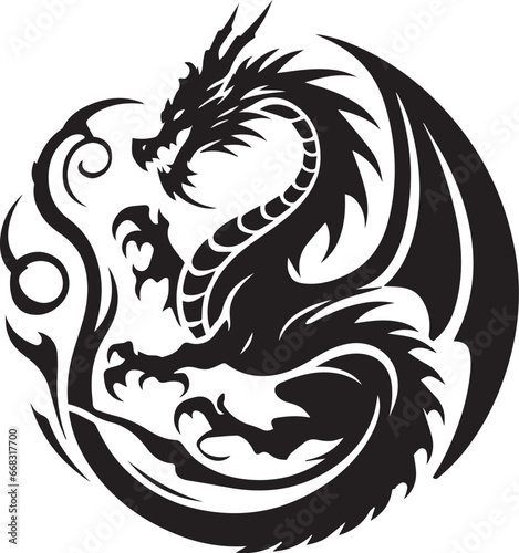 dragon EPS, dragon Silhouette, dragon Vector, dragon Cut File, dragon Vector 