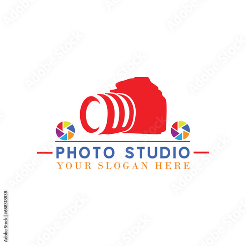 photo studio booth logo design vector