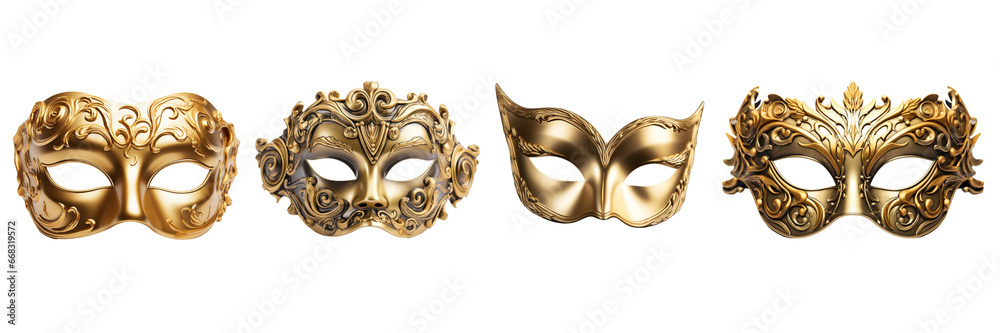 Set of opera mask isolated on a transparent or white background - obrazy, fototapety, plakaty 