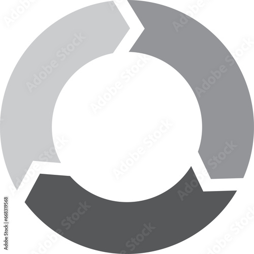 サイクル図 　3分割  黒