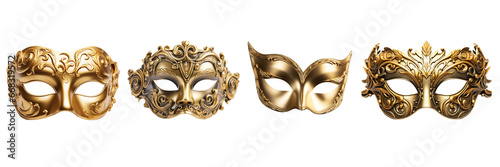 Set of opera mask isolated on a transparent or white background