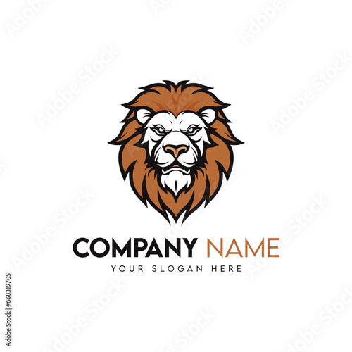 Lion head logo design vector template. Lion head logotype template