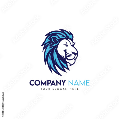 Lion logo design vector template. Lion head vector logo design.