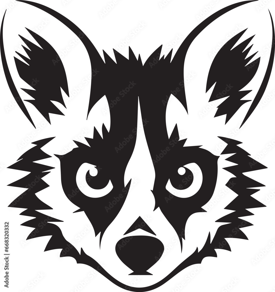 Smile Lemur Face, Vector Template for Cutting and Printing