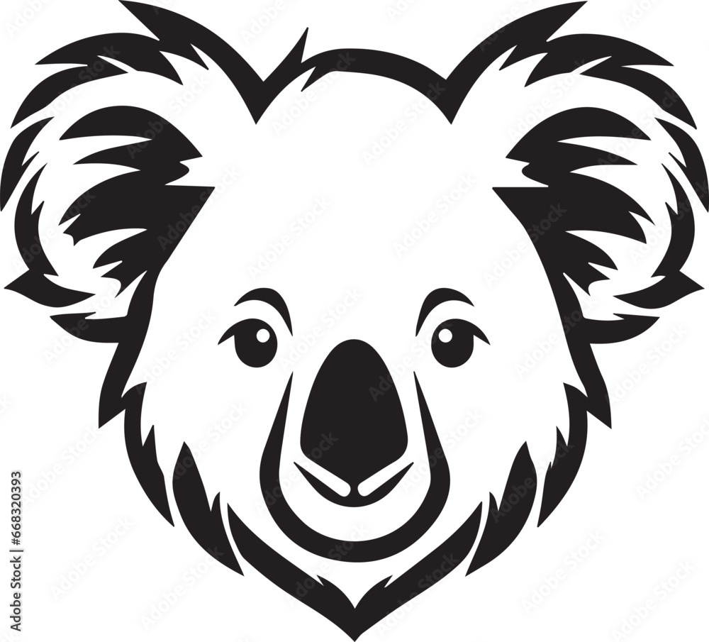 Obraz premium Smile Koala Face, Vector Template for Cutting and Printing