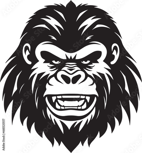Smile Gorilla Face, Vector Template for Cutting and Printing © ACE STEEL D