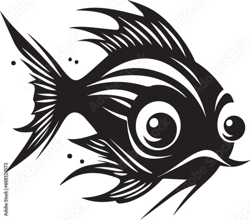 Smile Fish Face, Vector Template for Cutting and Printing