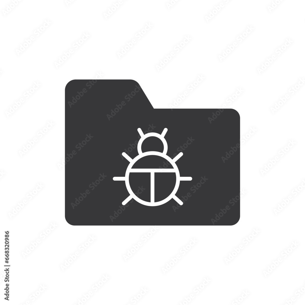 Virus Infected Folder Icon - Malware Icon Virus Infected Folder Icon - Malware Icon
