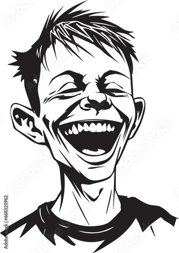 Laughing boy, Vector Template for Cutting and Printing