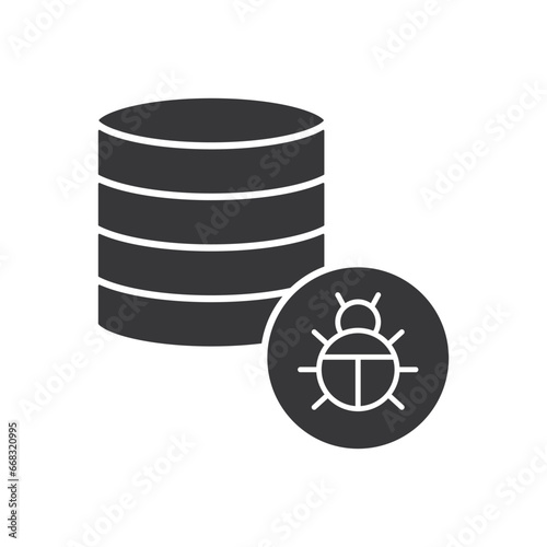 Virus Infected Data Server Icon - Malware Icon