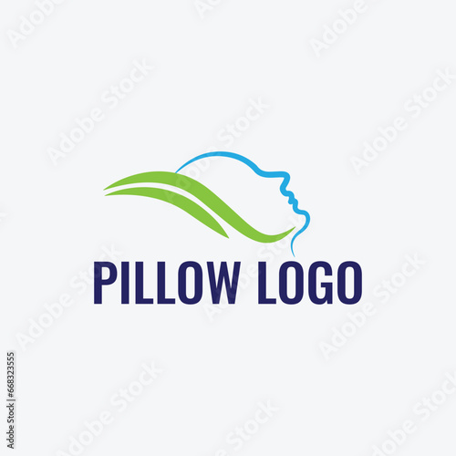 pillow logo design vector
