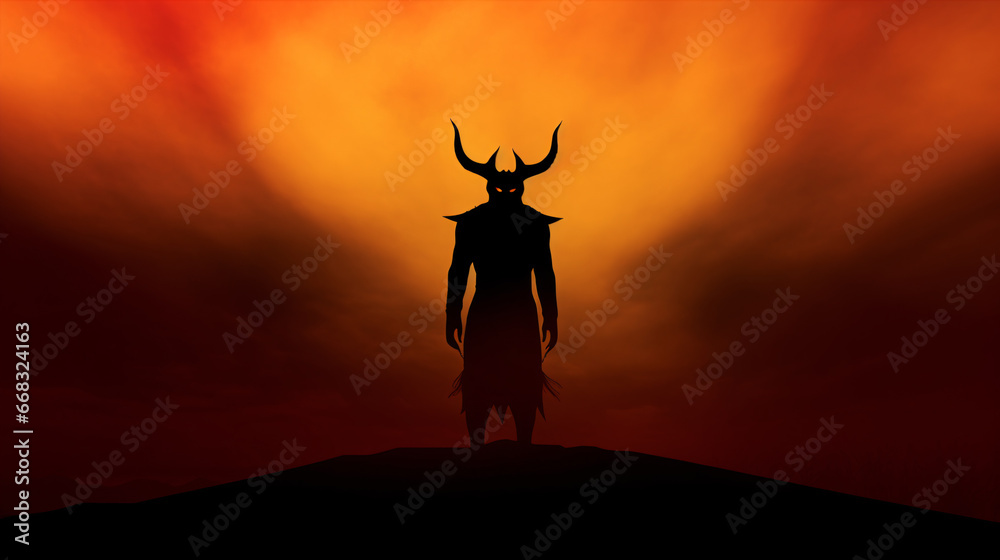 A spectral figment of a demon from Hades appearing through a foggy backdrop. A spectral figment of a demon from Hades appearing through a foggy backdrop.