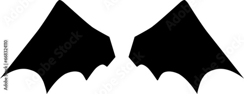 Minimalist black bat wings silhouette