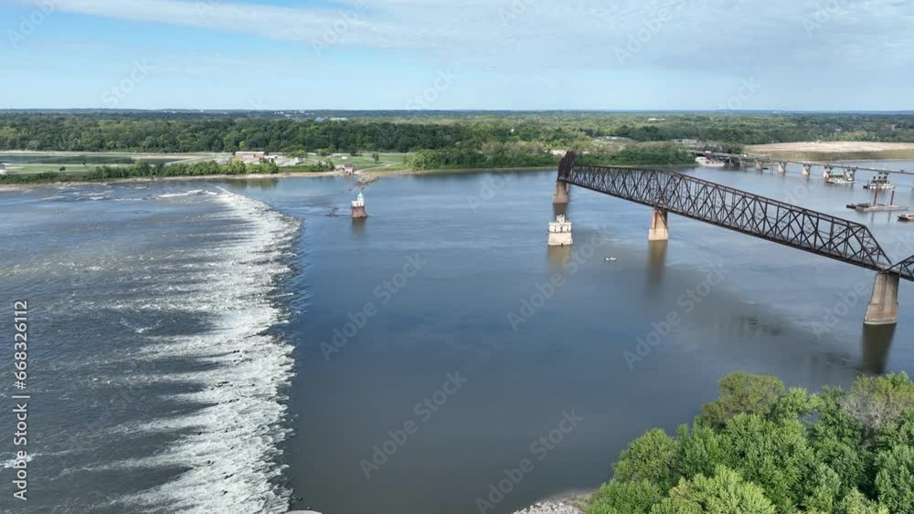 Chain of Rocks on the Mississippi River above St Louis with the Low ...