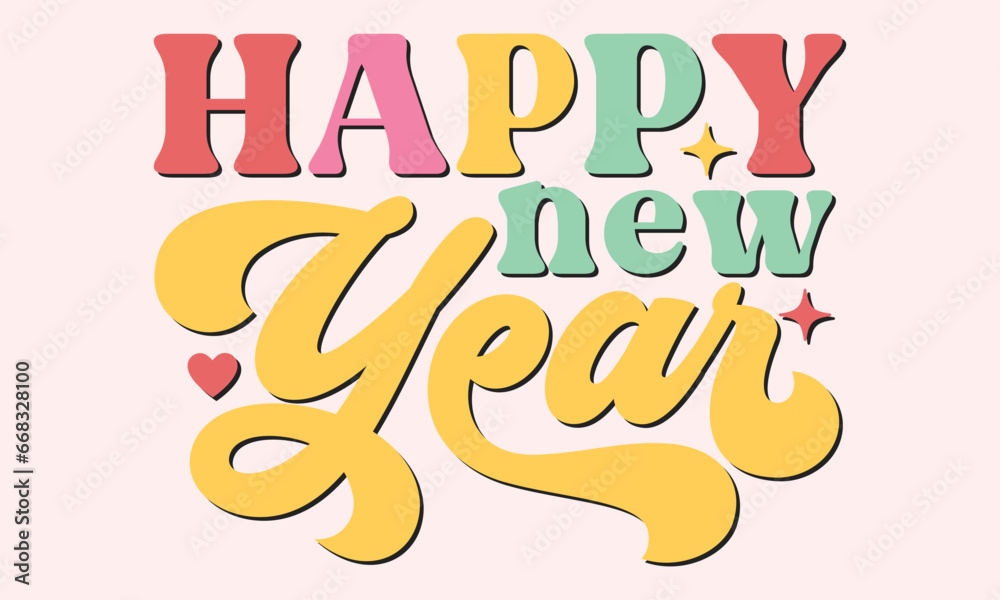 Happy new year Retro design Happy new year Retro design