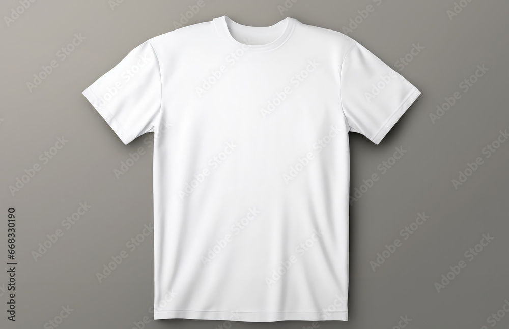White T-shirt on a solid color background. Mock up. Blank for creating promotional products with prints and logo White T-shirt on a solid color background. Mock up. Blank for creating promotional products with prints and logo