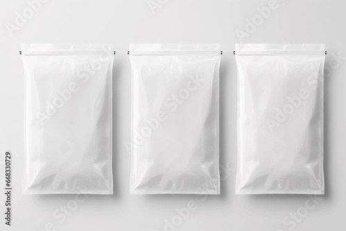 blank plastic zip bag isolated vector style illustration photo