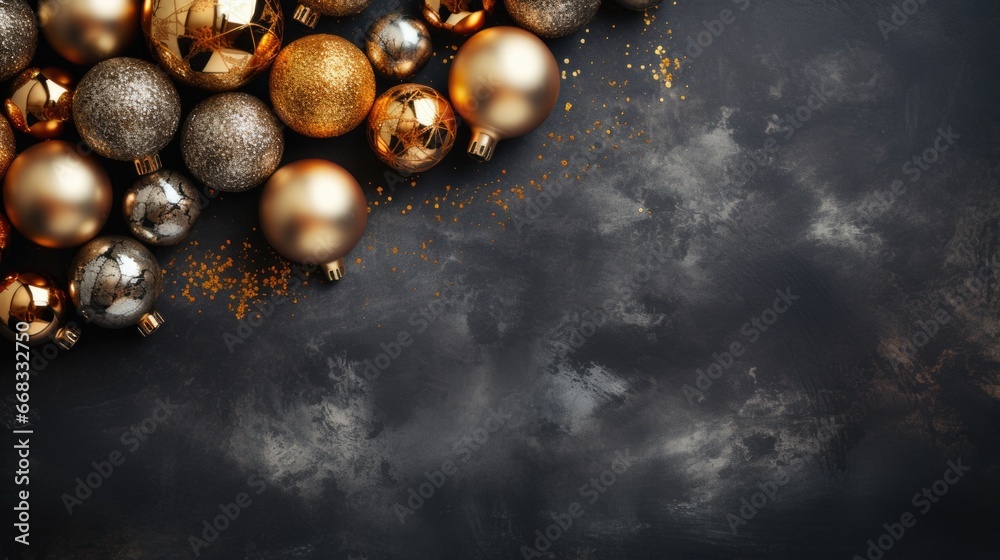 Golden christmas balls and golden stars. Golden christmas balls and golden stars.