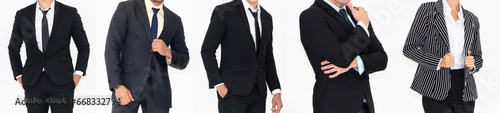Close up people in business suit body on white background . Formal wear , businesswear studio shot . Jivy