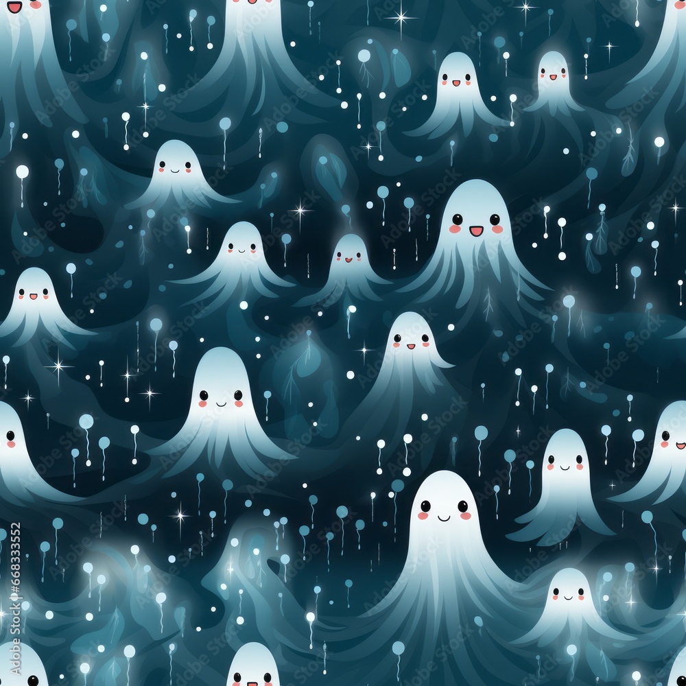 cute ghost seamless pattern cute ghost seamless pattern