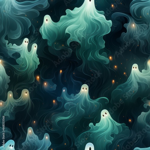 cute ghost seamless pattern  © stasknop