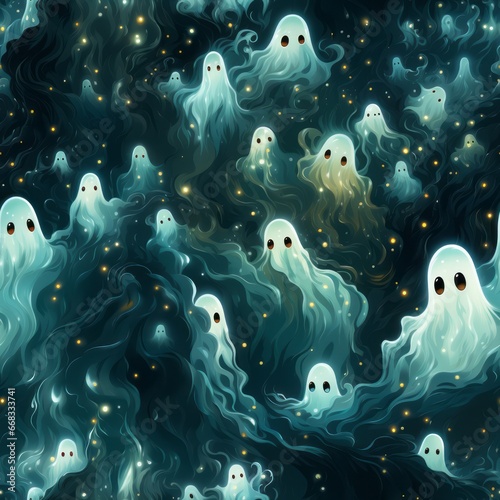 ghosts seamless pattern  © stasknop