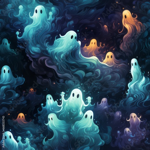 ghosts seamless pattern  © stasknop