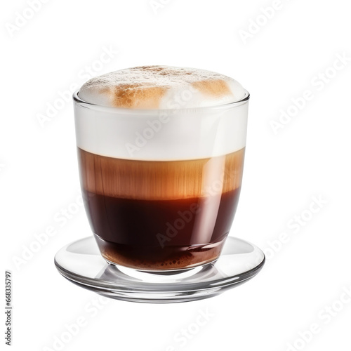 Coffee Break Bliss: A Perfectly Poured Cappuccino - transparent background