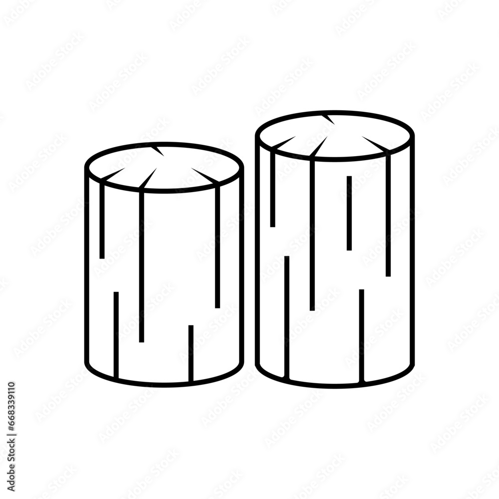 Wood log line icon Wood log line icon