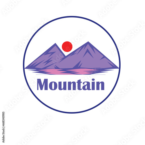 Logo illustration of a mountain in the evening atmosphere