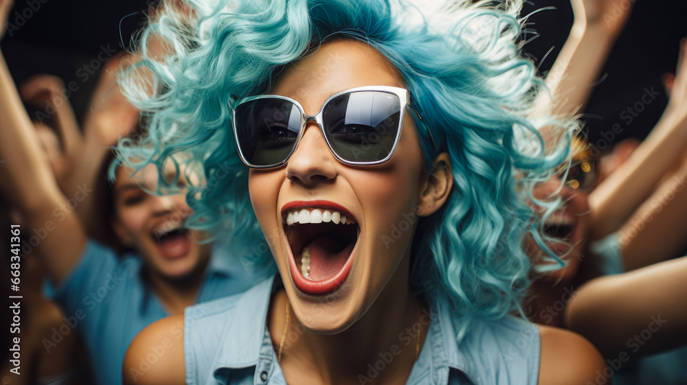 A happy and energetic young lady dances and enjoys herself at the nightclub, letting her spirit loose and creating unforgettable moments of fun. The concept is the joy and freedom of a night out.
A happy and energetic young lady dances and enjoys herself at the nightclub, letting her spirit loose and creating unforgettable moments of fun. The concept is the joy and freedom of a night out.
