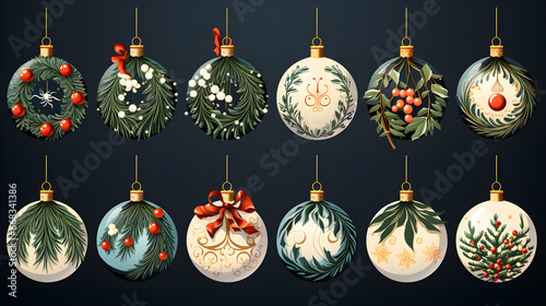 illustration of christmas balls