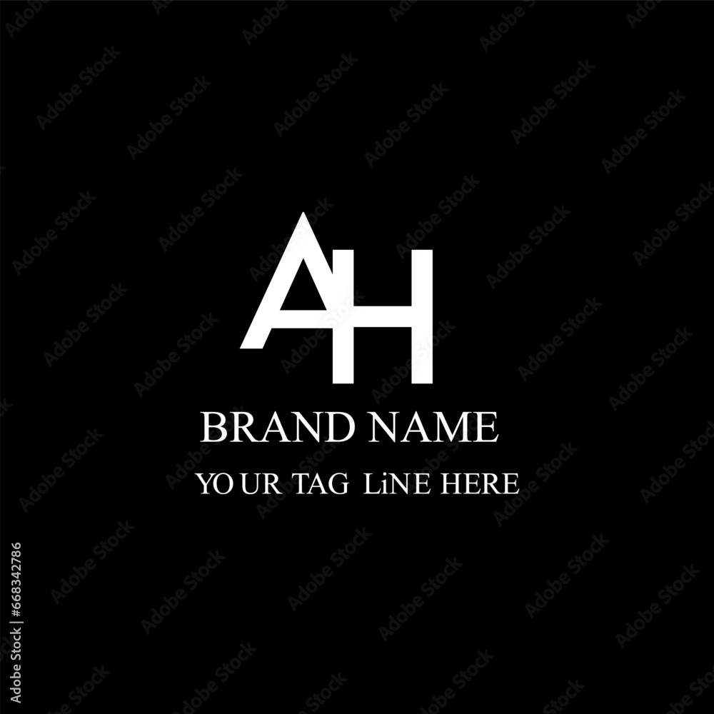 AH letter logo creative design with vector graphic, AH simple and modern logo in triangle shape. Vector illustration AH letter logo creative design with vector graphic, AH simple and modern logo in triangle shape. Vector illustration