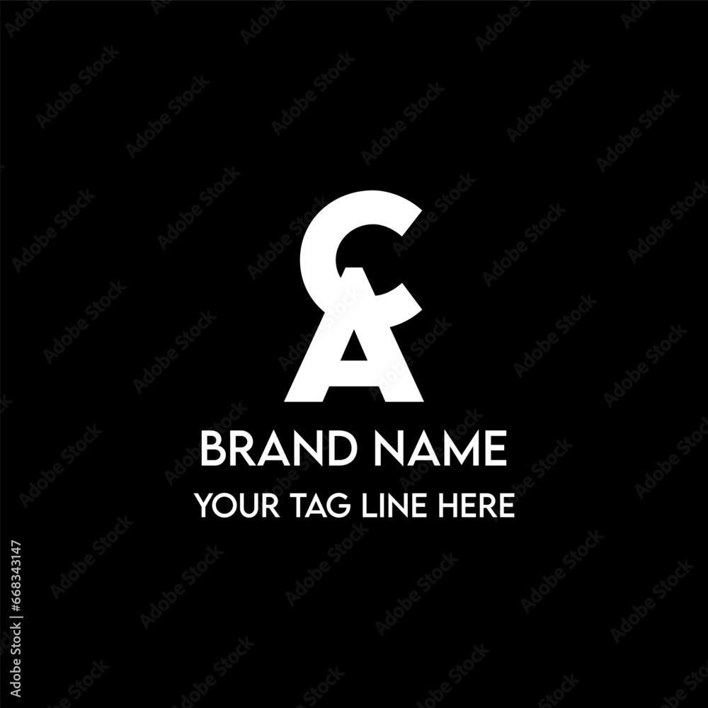 Fototapeta premium CA letter logo creative design with vector graphic, CA simple and modern logo in triangle shape. Vector illustration