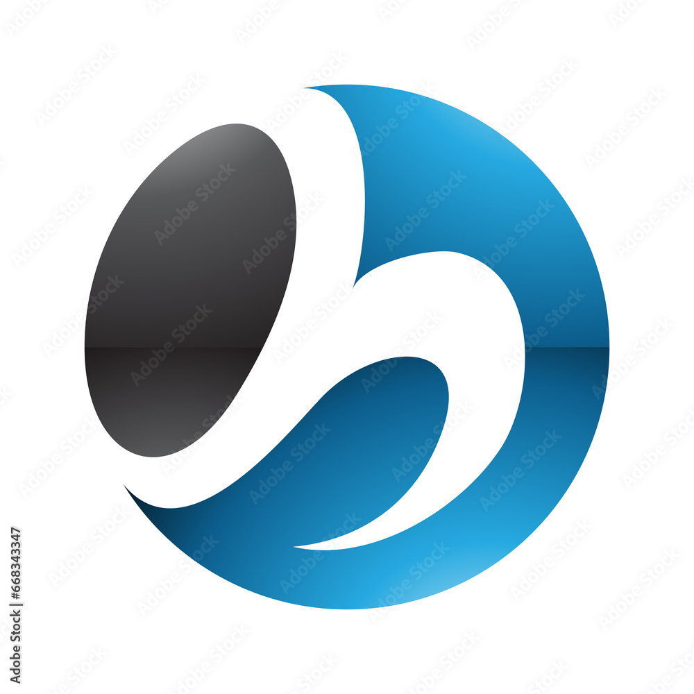 Blue and Black Glossy Circle Shaped Letter H Icon Blue and Black Glossy Circle Shaped Letter H Icon