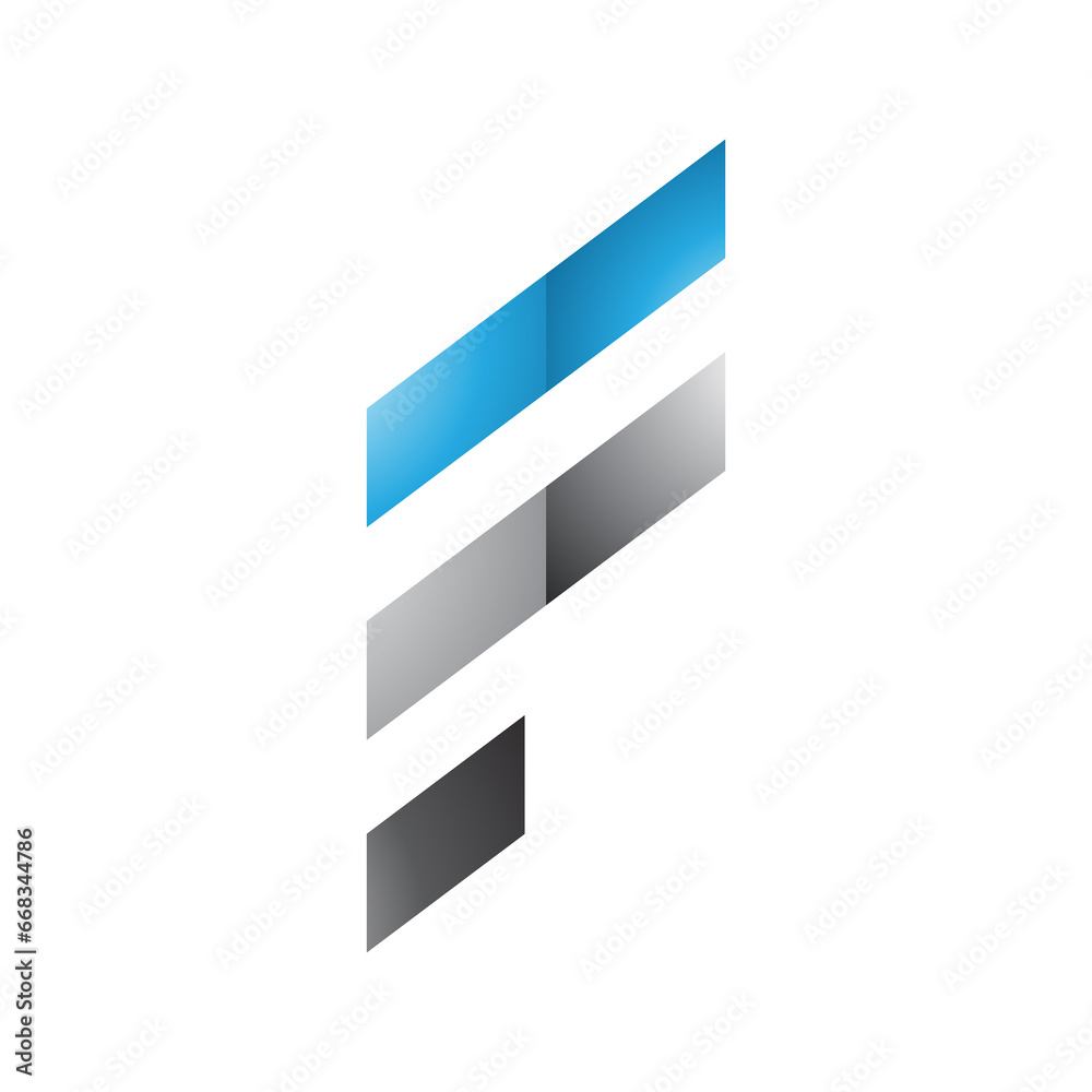 Blue and Black Glossy Letter F Icon with Diagonal Stripes Blue and Black Glossy Letter F Icon with Diagonal Stripes