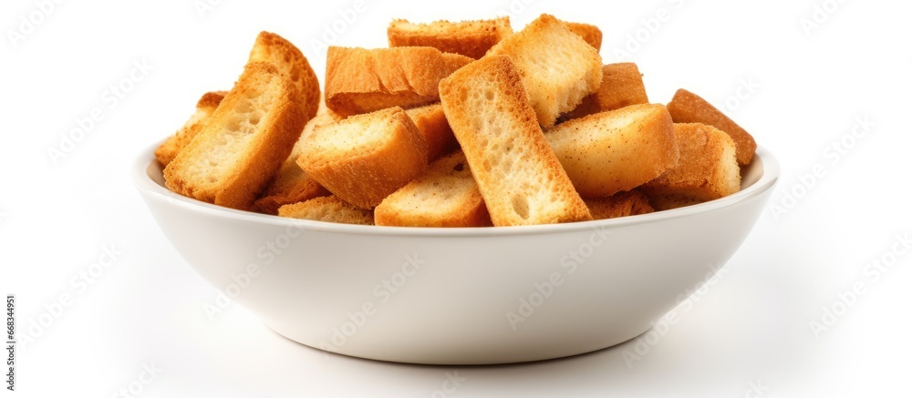 Crunchy bread in a dish Crunchy bread in a dish