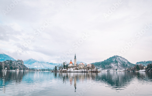 Wallpaper Mural Lake Bled in January Torontodigital.ca