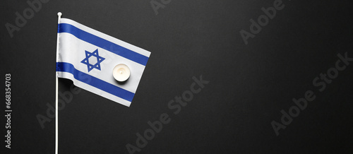 Flag of Israel and burning ...