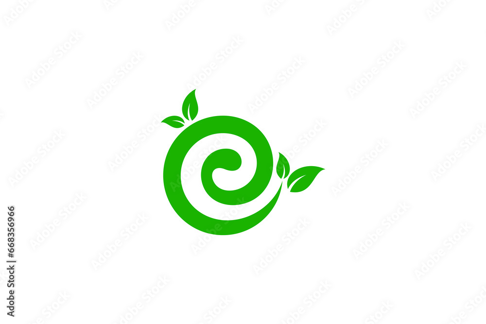 Eco Natural Letter Initial E with Natural Leaf Logo Design Template Eco Natural Letter Initial E with Natural Leaf Logo Design Template