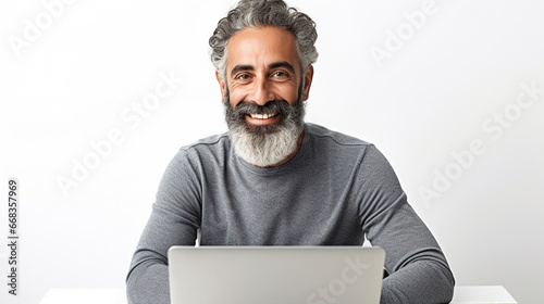 Fictitious handsome middle-aged online teacher AI generative photo
