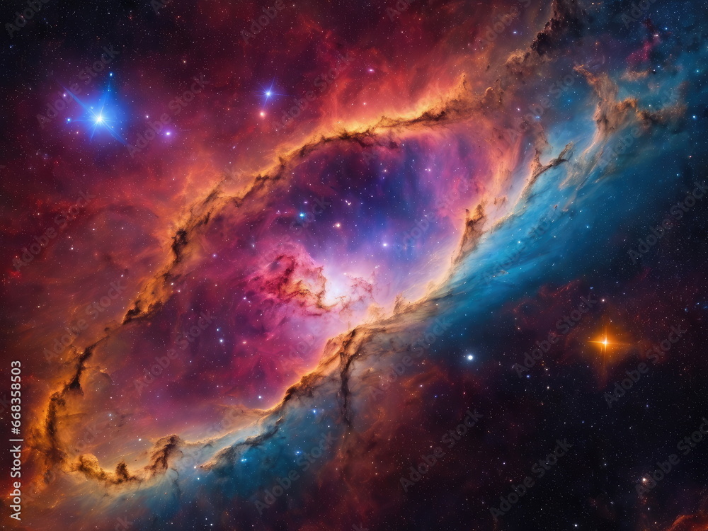 Fototapeta premium Colorful space galaxy cloud. Stary night cosmos. Universe science astronomy. Supernova background wallpaper