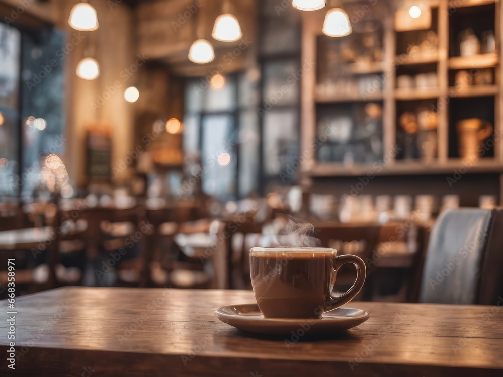 Cup of coffee at coffee shop Cup of coffee at coffee shop