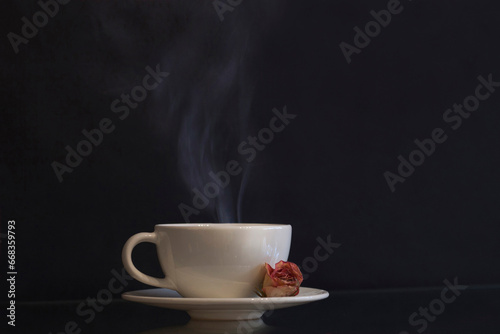 Tasa con cafe caliente 