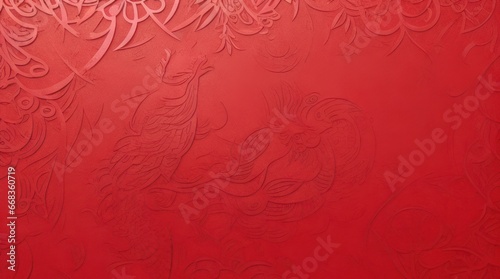 January 22, Chinese New Year, Spring Festival, red paper cut art, background photo