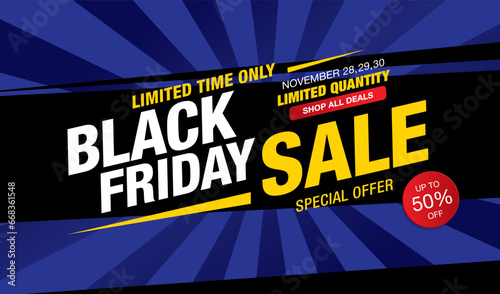 Black friday sale banner layout design