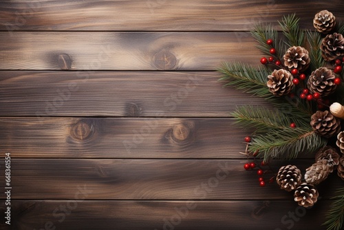 Marry Christmas Background wood and balls bright wallpaper