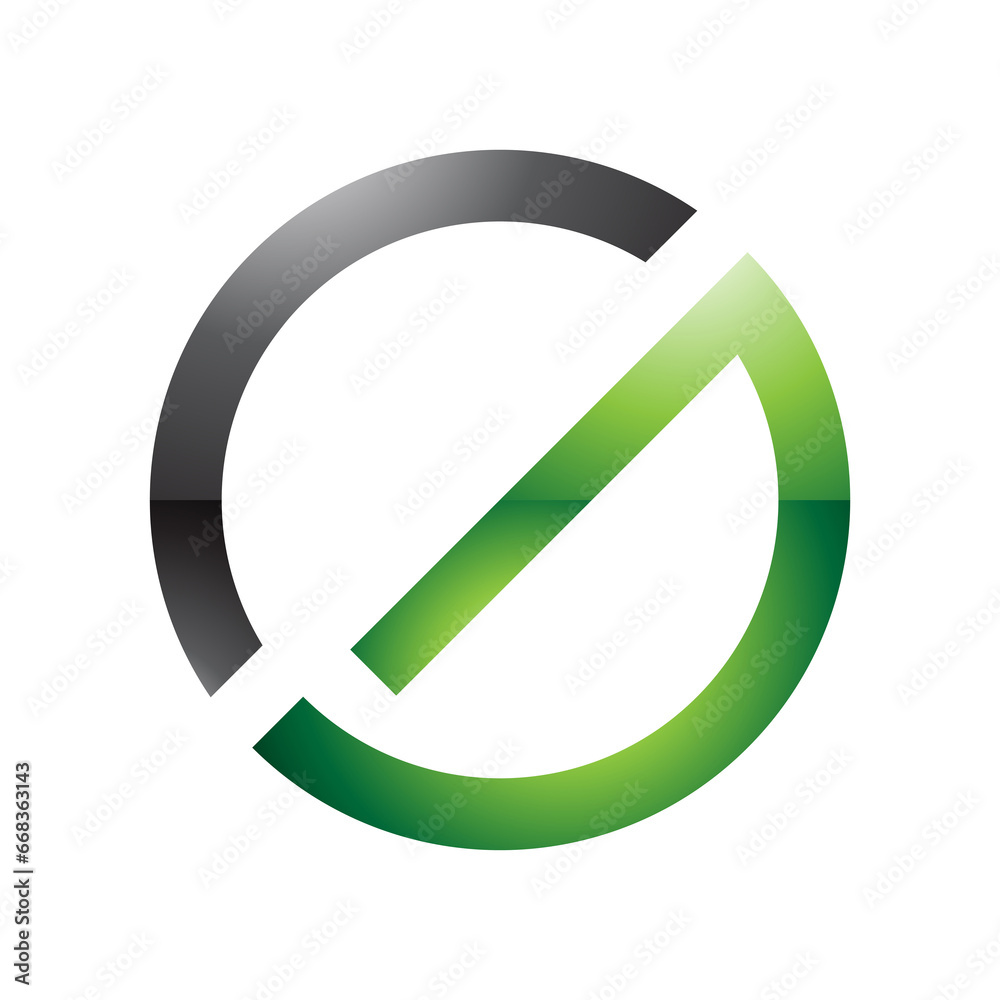 Green and Black Thin Round Glossy Letter G Icon Green and Black Thin Round Glossy Letter G Icon